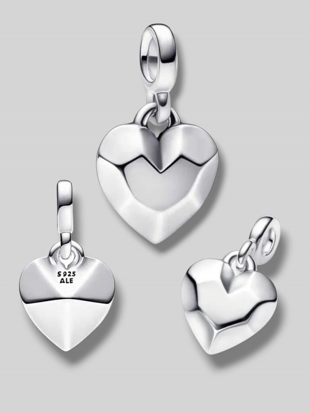 PANDORA ME Sterling Silver Faceted Heart Mini Dangle Charm